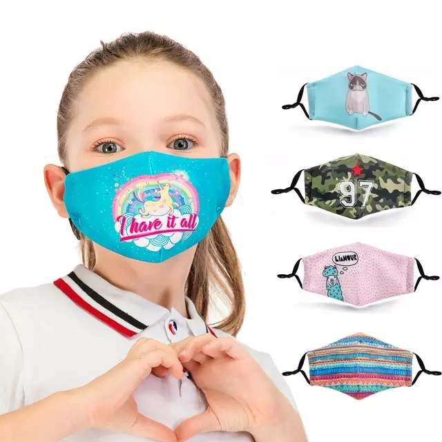 Reusable Washable Cloth Face Mask with Replaceable Pm2.5 Filter Anti Dust Bacteria Mouth Kid Children Mask