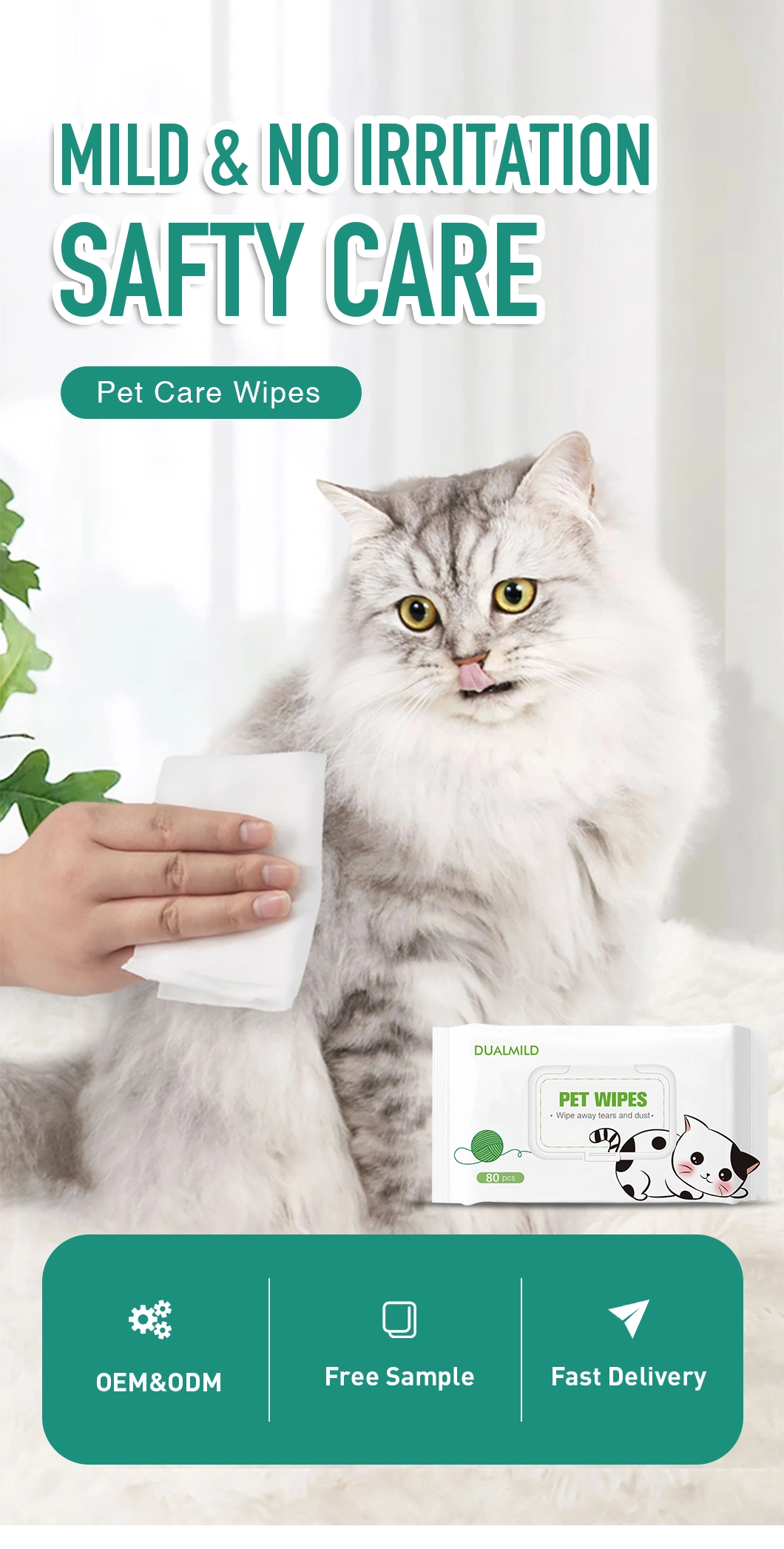 OEM Pet Disinfecting Cleaning Wipes to Wipe Your Dog′s Teeth Wet Wipes