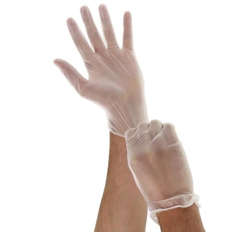 100PCS Box Pack Powder Free Transparent Clear Color 9" Disposable Exam PVC Vinyl Gloves