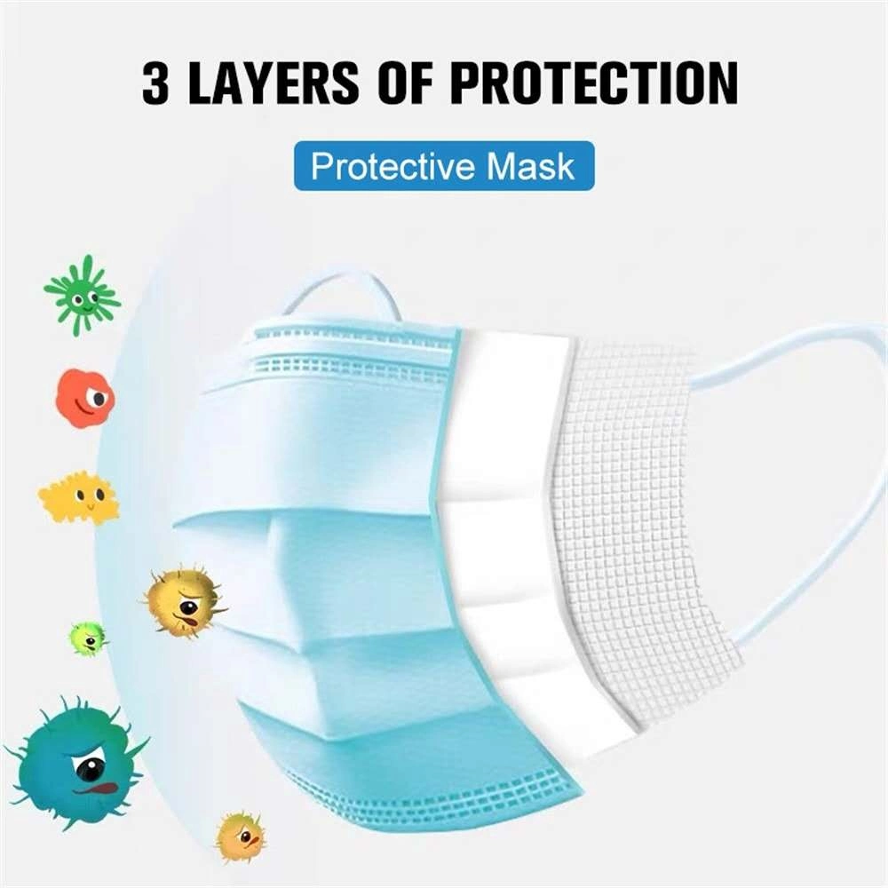 Disposable Civil Mask Spot Three Layers of Protection with Melted Spray Cloth Dust Respirator