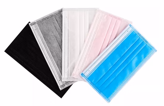 Masque de protection civil plat jetable adulte Masque facial noir à trois couches